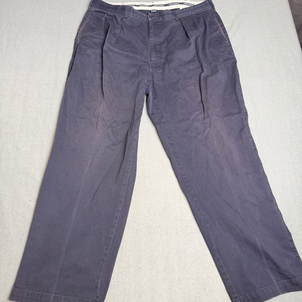 Polo Golf Ralph Lauren Mens 40x30 Navy Blue Pleated Classic Golf Pant Cotton